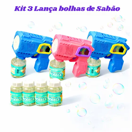 Kit 3 Lança Bolha de Sabão Casamento Aniversario lembrancinha Brinquedo Infantil