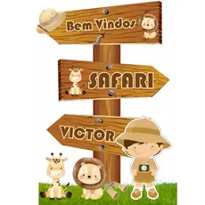 Display MDF de chão - Safari Menino (INFORME NOME  NO CHAT AO VENDEDOR)