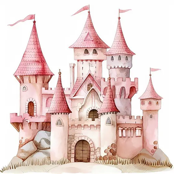 Display de Chão Mdf Decoração Festa Castelo Rosa - Princesa Realeza (1 Peça - Vários Tamanhos)