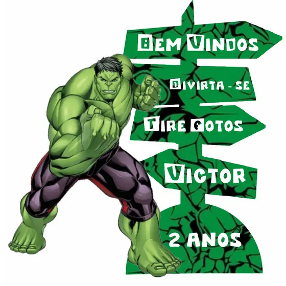 Display MDF de chão - Hulk Personalizado (INFORME NOME E IDADE NO CHAT AO VENDEDOR)