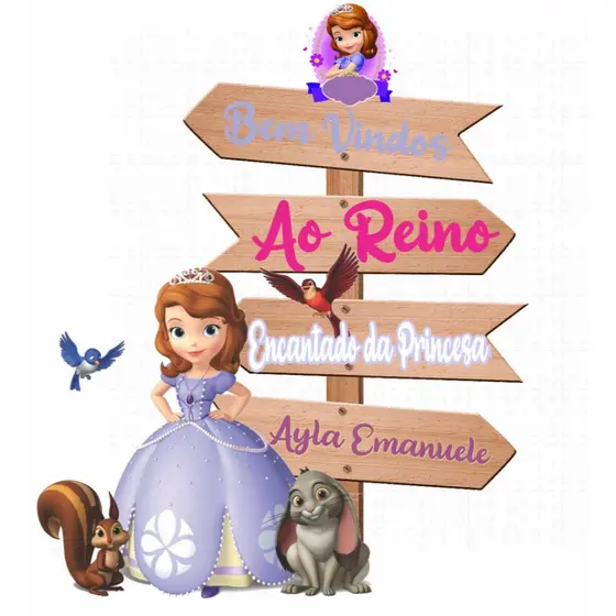Display MDF de chão - Princesa Sofia (INFORME NOME  NO CHAT AO VENDEDOR)