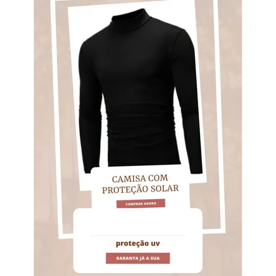 Blusa camisa masculina proteçao uv termica manga longa