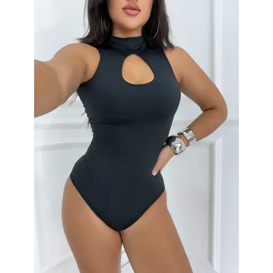 Regata Gola Alta Bori Body Decotado Decote Em Gota