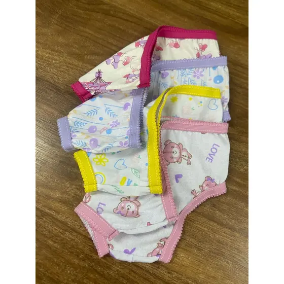 Kit de Calcinhas bebê infantil 100% Algodão com Estampas Divertidas (3, 5 ou 10 Unidades)