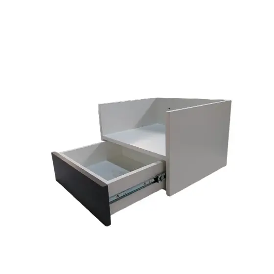 Suporte para Airfryer Gaveta MDF Branco Bi-Color – Organizador Eletrodomésticos Cozinha Nichos – 27x40x35cm