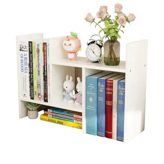 Organizador de Mesa para livro e decorações com varias divisórias em MDF Carvalho/Branco/Preto/Freijó