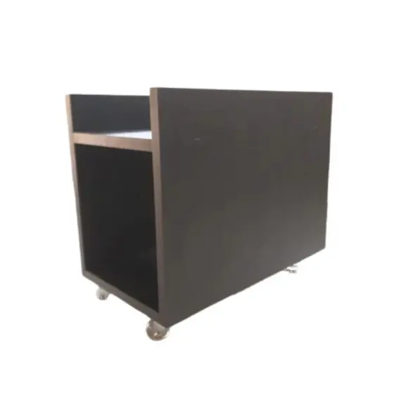 Suporte para CPU com Rodas em GEL e Nicho para Nobreak MDF Carvalho Freijó Preto Branco 25cm(medida interna) Nobreak