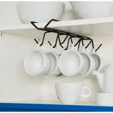 Porta Xícaras Suporte Organizador Armário Cozinha Aço P/ 8 XICARAS