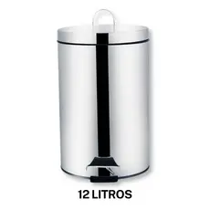 Lixeira Com Pedal E Balde Interno Ágata Inox 12 Litros Mor