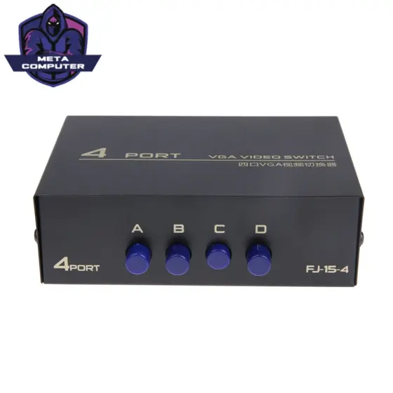 Caixa Divisora VGA De 4 Portas 1 Em 4 Saídas 4 PC Para 1 Monitor De Switcher Divisor De Vídeo