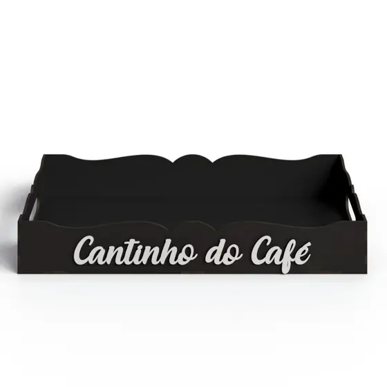 Bandeja Com Alça Para Servir Café Chá Decoração Cantinho Do Café Mdf