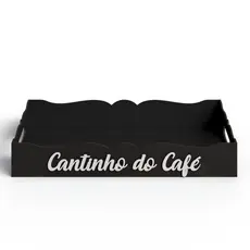 Bandeja Com Alça Para Servir Café Chá Decoração Cantinho Do Café Mdf