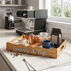 Bandeja Decorativa para Café e Chá Sirva com Estilo e Praticidade Bandeja Ideal para Café da Manhã Com Alça