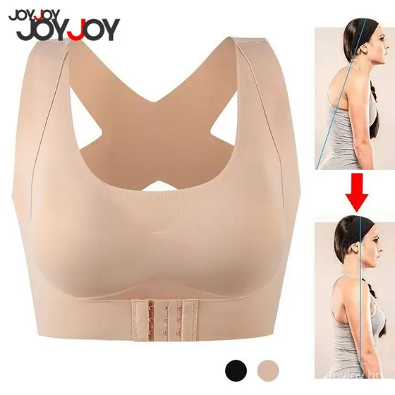 1/2 Sutiãs Ballet de Correção de Postura Feminina com Abertura Frontal, Push-Up com Bojo e Sem Costura e levanta sei