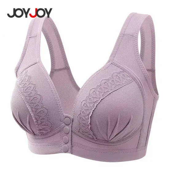 Joyjoy Sutiã Feminino Plus Size com Fivela Frontal – Estilo Colete Sem Aro, Sutiã de Renda Respirável Confortável