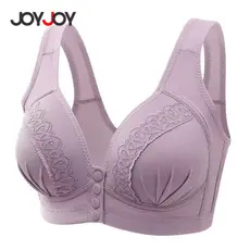 Joyjoy Sutiã Feminino Plus Size com Fivela Frontal – Estilo Colete Sem Aro, Sutiã de Renda Respirável Confortável