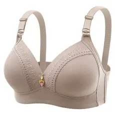 Sutiã Push Up Ajustável Plus Size para Mulheres, Copo Cheio, Suporte Superior ao Peito, Costas Sem Anel de Aço O0 V1TF