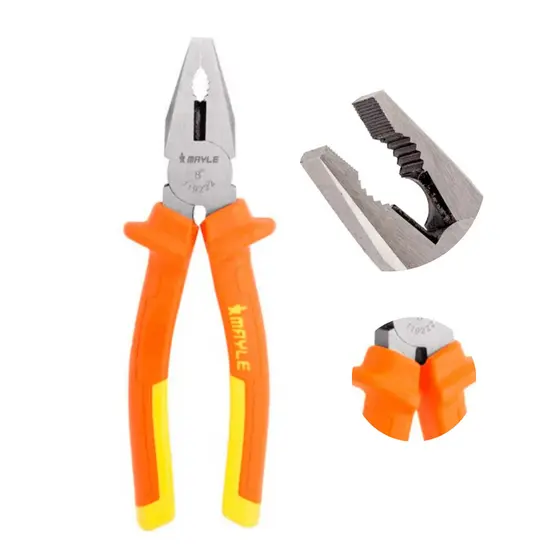 Alicate Universal Mayle Isolado com Cabo Emborrachado 8"