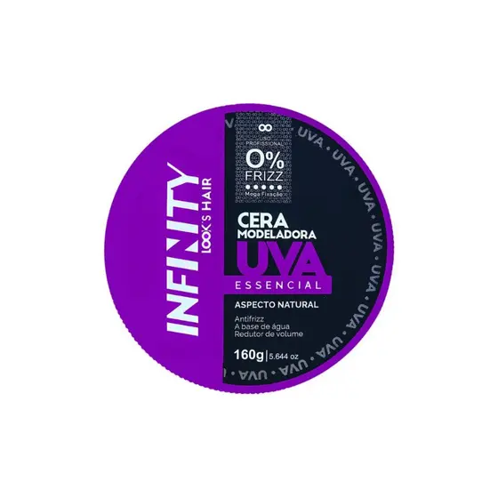 Cera Modeladora Uva 160g INFINITY LOOKS HAIR Fixação e Brilho