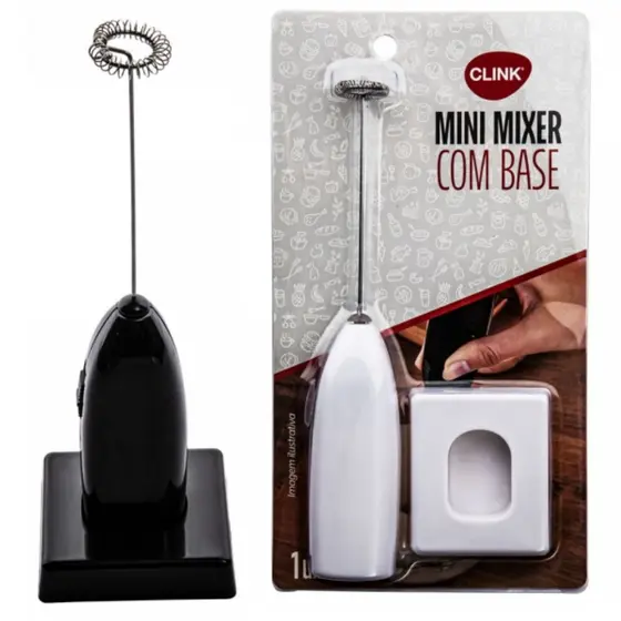 Mini Mixer Elétrico Portátil Clink Espumador de Leite Café Cappuccino Misturador Bebidas com Base