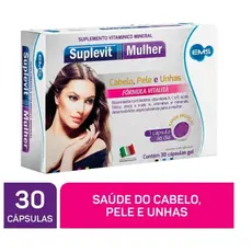 Suplevit Mulher Cabelo Pele e Unhas Suplemento com 30 Capsulas Formula Vitalita – EMS