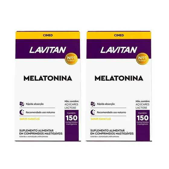 Kit 2 Lavitan Melatonina Maracujá - 150 Cpr Mast - Cimed