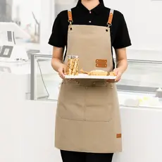 Avental Com Bolso Algodão Lona Cozinha Casa Unissex Impermeável