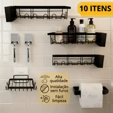 KIT 10 Suporte De Shampoo Organizador Prateleiras De Banheiro Sem Furo