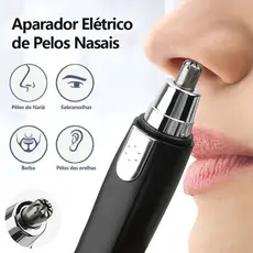 Aparador Removedor de Pelos Elétrico Portátil para Nariz Orelha Rosto Depilador Facial