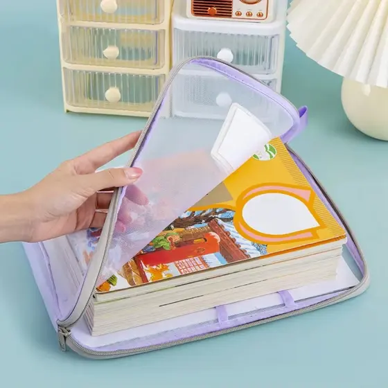 Pasta Organizador de Arquivos Portátil Grande Capacidade de Malha Multicamadas de Documentos A4
