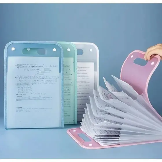 Pasta de Arquivo A4 Organizadora de Arquivos Sanfonada Material Escolar
