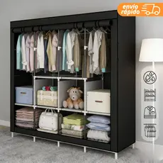 Guarda Roupa de Casal Dobrável Organizador De Roupas Multiuso Armário Organizador com Divisórias
