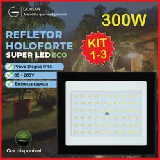 Holofote Refletor Led ECO Pro 300W Luz Fria IP65 | Luz Econômica | Para Jardim
