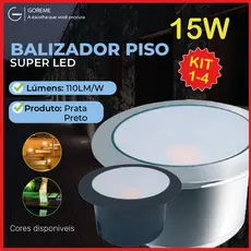 Balizador Spot LED Embutir Chão Piso Jardim 15W Luz Quente e Verde IP65 Bivolt 60Hz