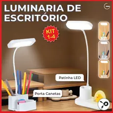Luminária de Mesa Abajur Led Escritório Patinho Led Porta Canetas Recarregável USB Bivolt