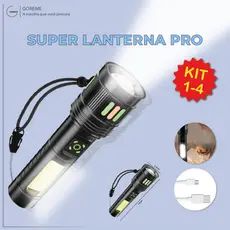 Super Lanterna Led PRO Tática Zoom Com Carregador USB Recarregável Bateria com Super Foco