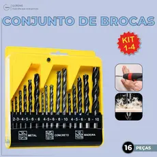 Jogo de Brocas para Madeira Concreto Metal Videa Furadeira Uso Profissional