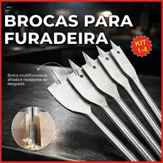 Kit Brocas para Furadeira Multifuncional para furos redondos em madeira Alta Durabilidade
