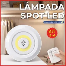 Luminária Spot Led Lâmpada sem Fio com Controle Remoto Luz Fria ou Quente
