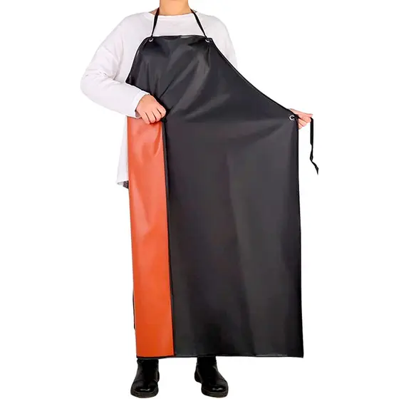 Avental Trevira Impermeável Quimico Preto Laranja C/ Ca