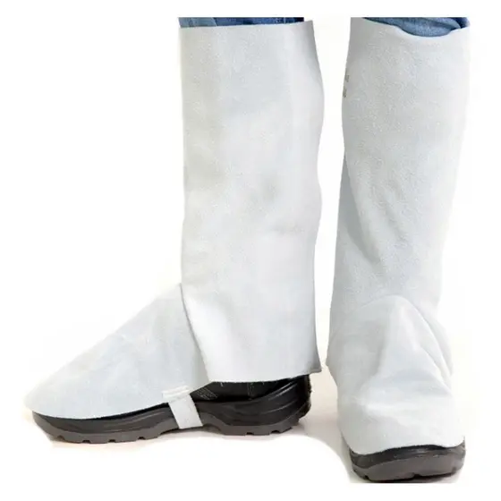 Perneira de Couro de Raspa C/ Velcro Proteção Soldador Epi