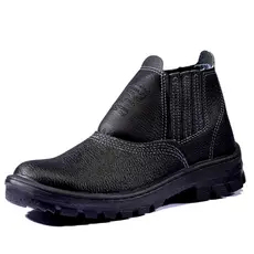Bota de Obra Epi Botina de Segurança Couro Trabalho Pu