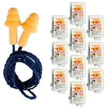 Protetor auricular kit c/ 50 plug silicone 18db azul amarelo