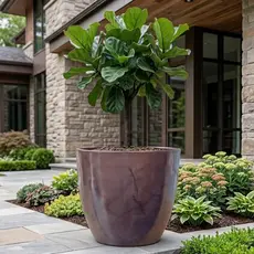 Vaso Para Planta Polietileno Bojo Liso Nº 3 e 4 Grande Gigante 92L Com Prato Coletor Decorativo Jardim Sala Resistente