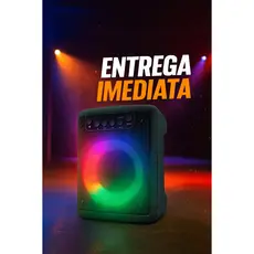 Caixa de Som Bluetooth Caixinha Som Portatil Potente com Excelentes Graves Luzes Radio Fm Usb Sd Selo Anatel