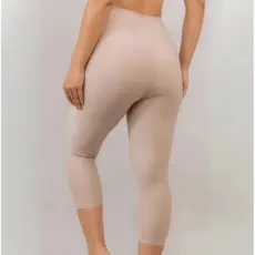Calça Legging Modeladora Capri Segunda Pele Em Microfibra Bege e Preta Normal e Plus Size