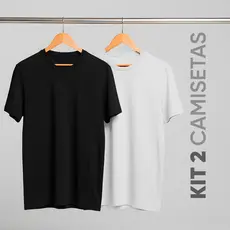Kit 2 Camiseta fio 30.1 penteado, 100% algodão Slim Premium Alta qualidade Básica Casual