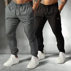Kit 2 Calças Jogger Tactel Com Elastano Masculino Dry Fit Academia Treino e Corrida