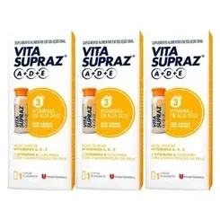 Kit com 3 Suplemento Alimentar em Solução Vita SuprAZ A+D+E  União Quimica