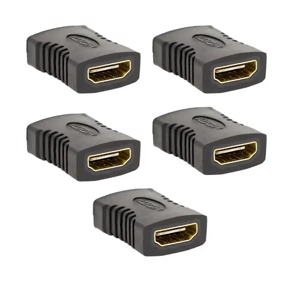 Kit 5 Emenda Hdmi Fêmea X Fêmea Adaptador Extensor